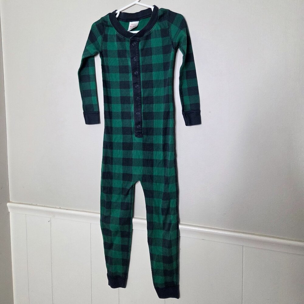 HANNA ANDERSSON Green Plaid Union Suit Pajamas